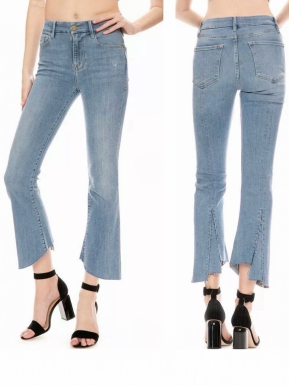 FRAME DENIM Le Crop Mini Boot Kick-Flare Mid Rise Triangle Gusset Jeans Size 26